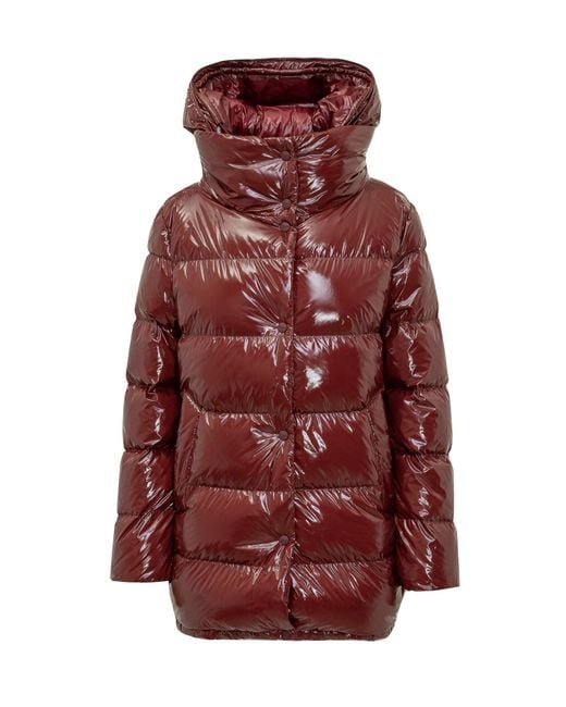 Herno Red Stylish Padded Down Jacket With Hood