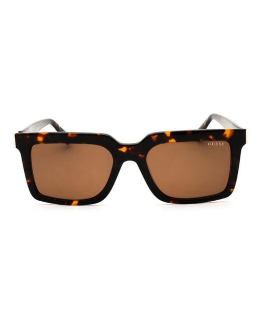 Guess Brown Rectangular Acetate Sunglasses for men