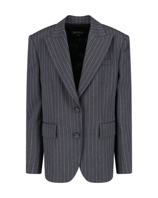 Dondup Black Pinstripe Single-Breasted Blazer