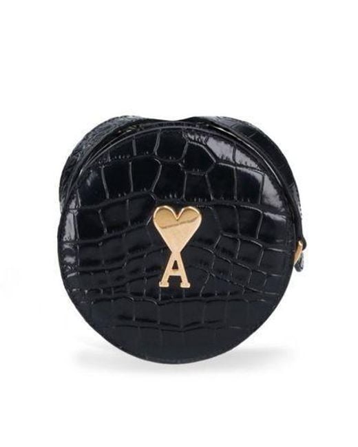 AMI Black Round Paris Bag