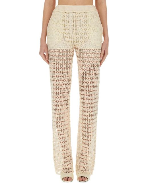 Alysi Natural Wide Macramé Pants