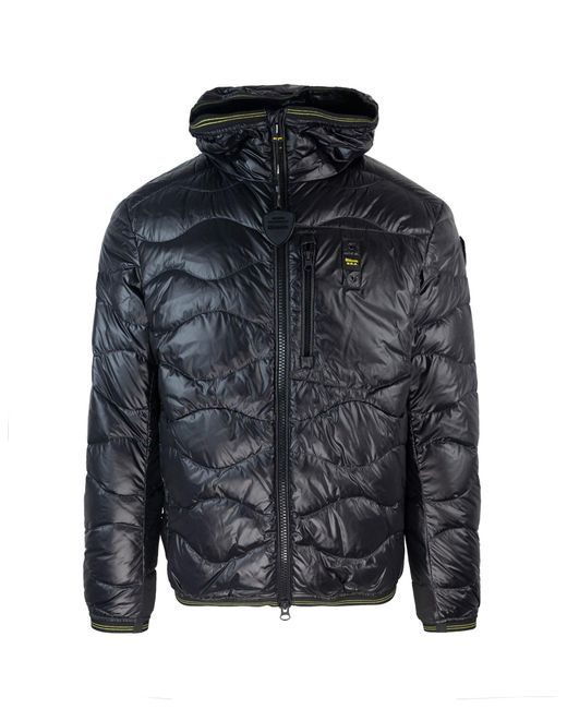 Blauer Blue Hooded Quilted Puffer Jacket for men