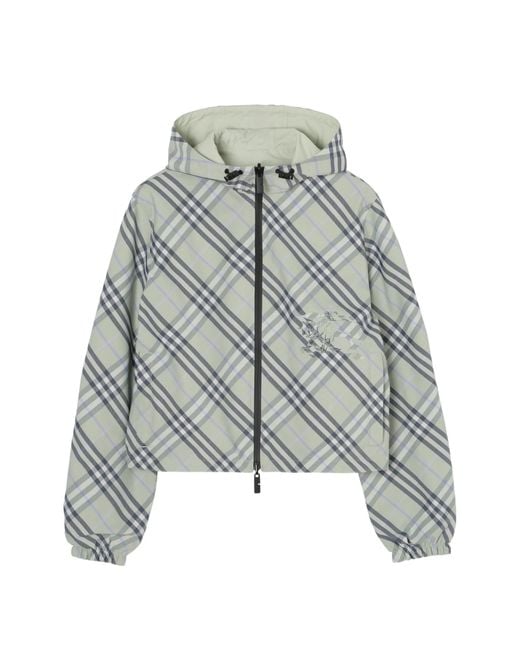 Burberry Gray Relaxed Fit Jacket With Two-Way Zip Closure, Size S