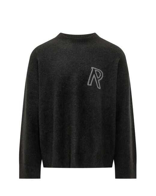 Represent Black Oversized Logo Knit Sweater for men
