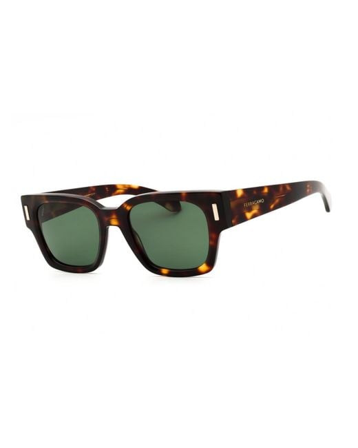 Ferragamo Green Rectangular Acetate Sunglasses For for men
