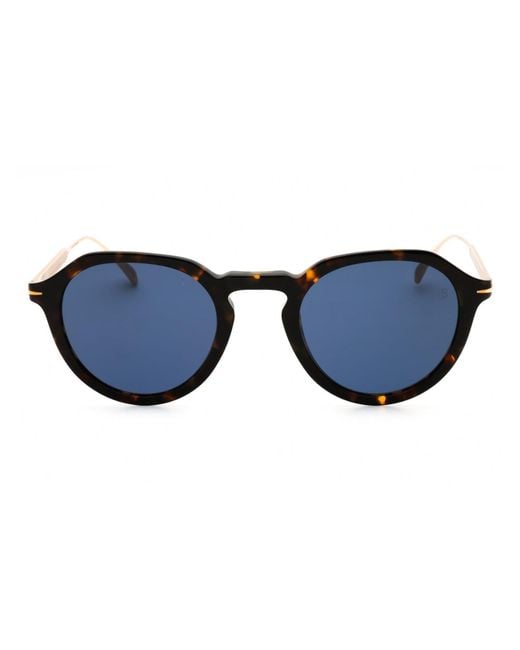 David Beckham Blue Round Sunglasses for men