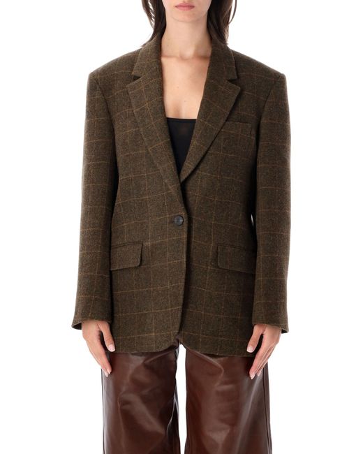 Rohe Brown Plaid Wool Blazer