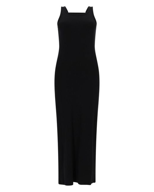 MSGM Black Square Neck Maxi Dress