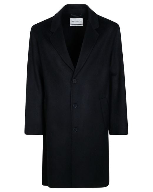 Amaranto Black Overcoat for men