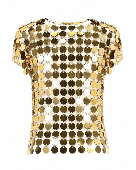 Rabanne Metallic Shimmer Polyester Top
