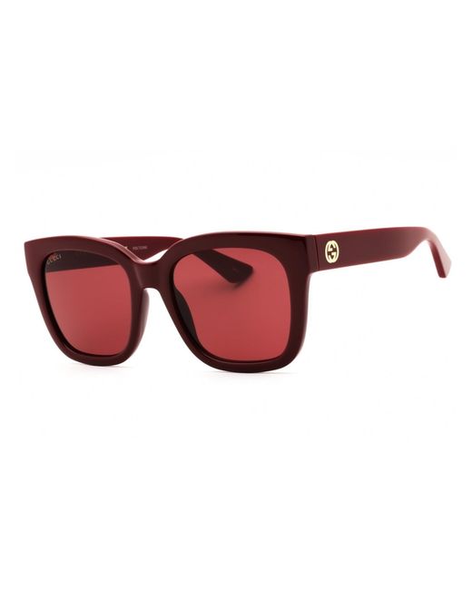 Gucci Red Designer Rectangular Sunglasses