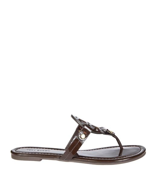 Tory Burch Multicolor Miller Signature Logo-Plaque Leather Sandals