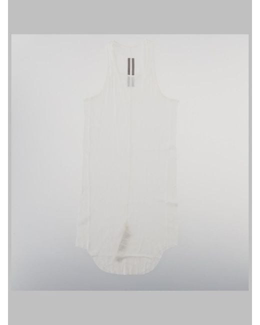 Rick Owens White Basic Rib Tank Top For for men