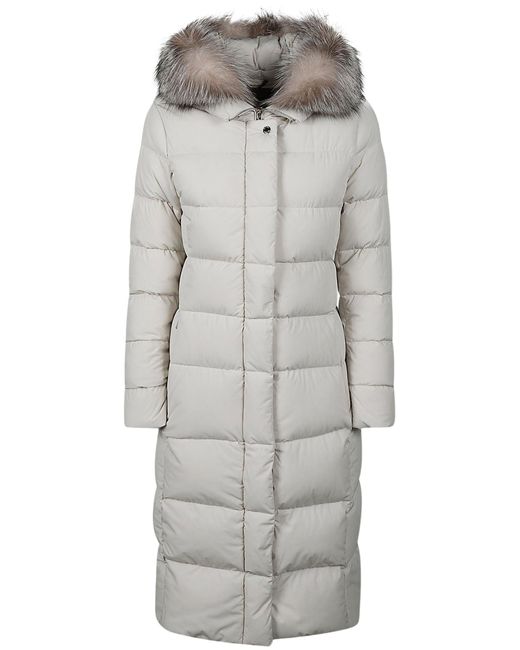 Moorer Gray Down Puffer Coat