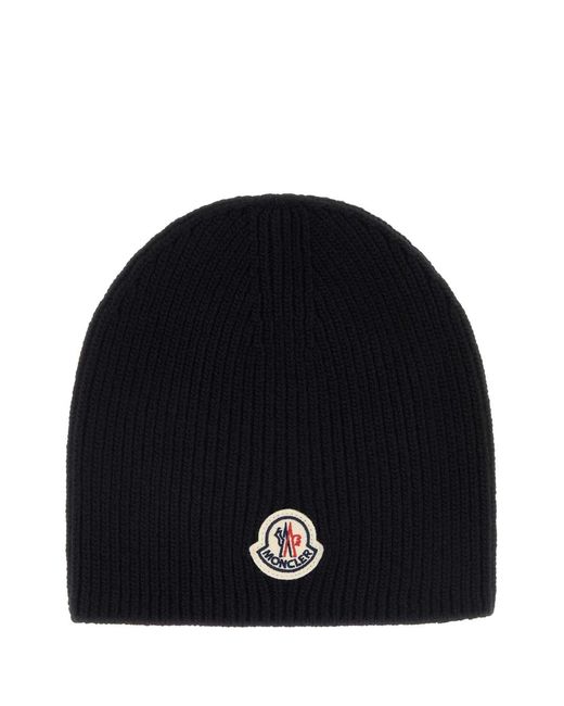 Moncler Black Logo Hat for men