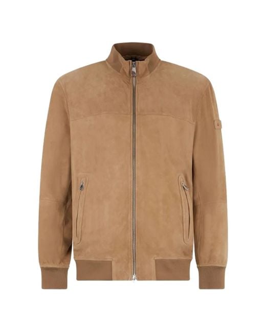 Peuterey Brown Leather Jacket for men