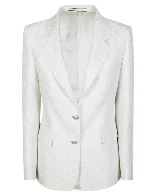 Tagliatore White Parigi Double-Breasted Virgin Wool Blazer