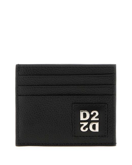 DSquared² Black Textured Cardholder for men