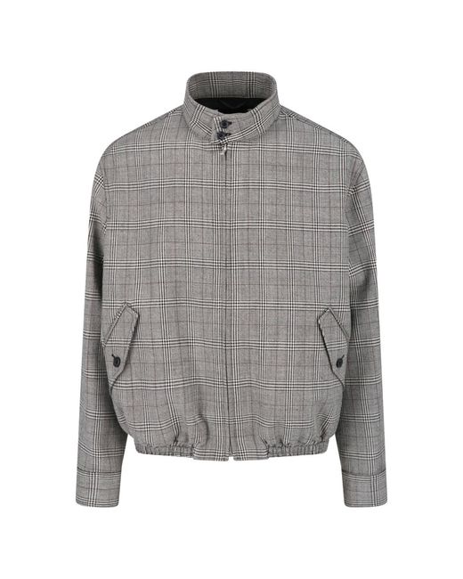 Marni Gray Plaid Wool Bomber Jacket for men