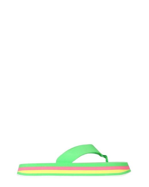 MSGM Green Thong Sandals