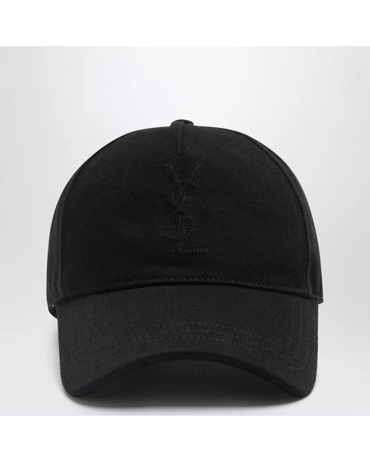 Saint Laurent Black Logo Relief Cap