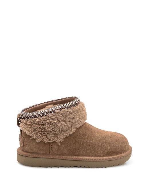 Ugg Brown Maxicurly Suede Mini Boots
