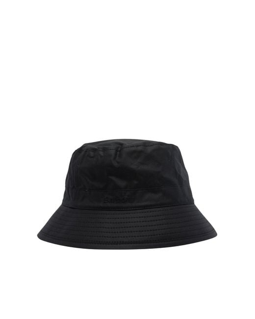 Barbour Black Wax Bucket Hat for men
