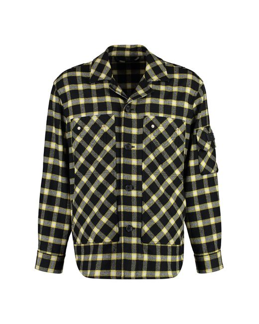Versace Black Button-Down Checked Shirt Jacket for men