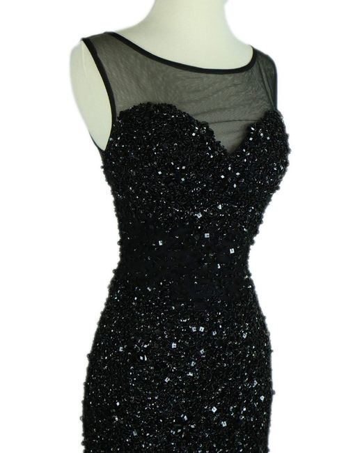 Aspeed Design Bejeweled Illusion Bateau Evening Dress in Black | Lyst