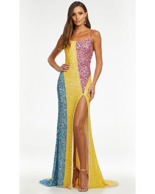 Ashley Lauren 11160 Scoop Color Block 