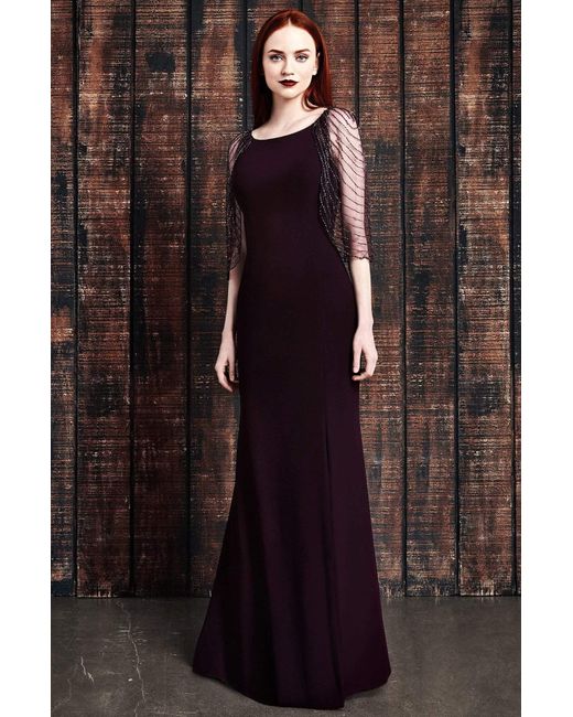 Alexander by Daymor 861 Embellished Cape Fitted Evening Dress | Lyst