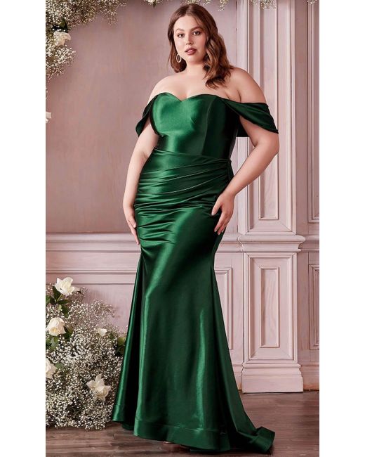 Cinderella Divine Ch163c Metallic Prom Dress in Emerald (Green) | Lyst