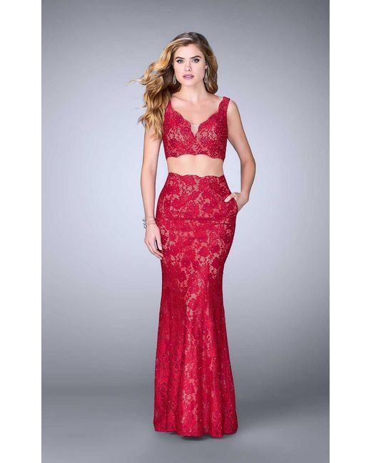La Femme Prom Dresses Red