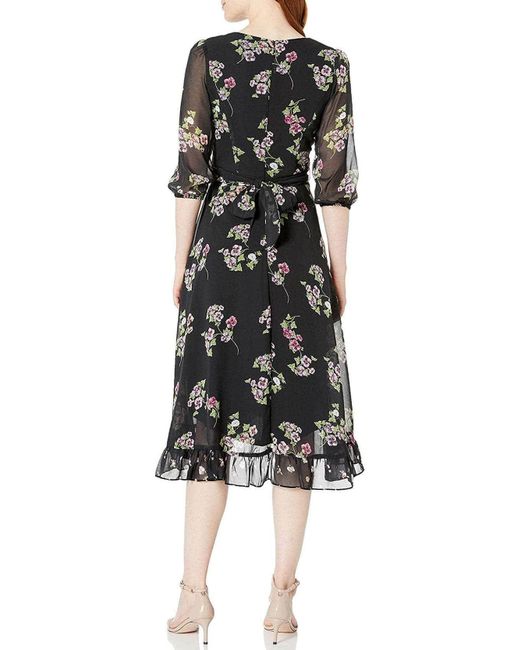 high low black floral dress