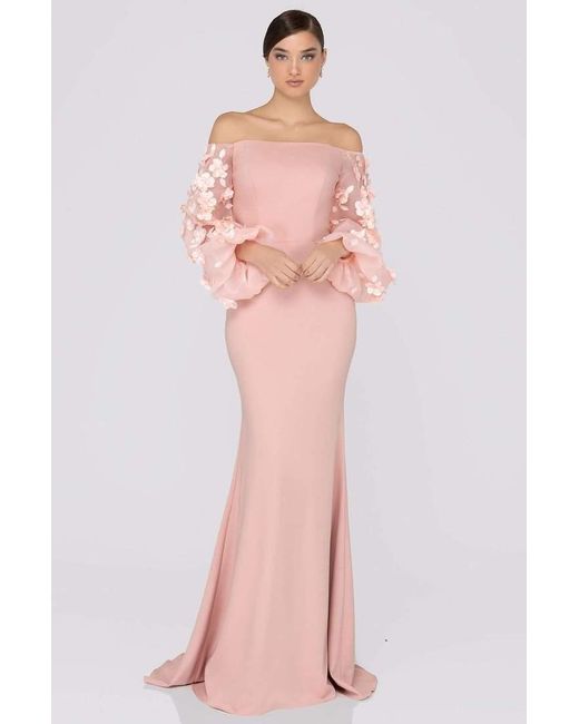 Terani Couture Off Shoulder Floral 