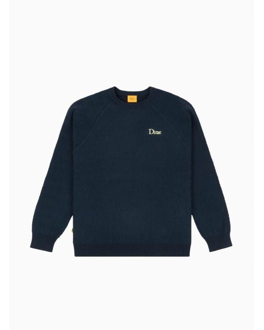 Dime Wave Cable Knit Sweater Navy in Blue for Men | Lyst