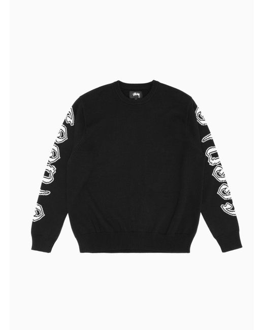 Stussy Sleeve Logo Sweater Black for Men | Lyst