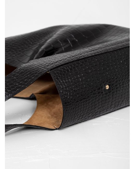Download Rachel Comey Leather Monte Tote Bag Black Mock Croc - Lyst