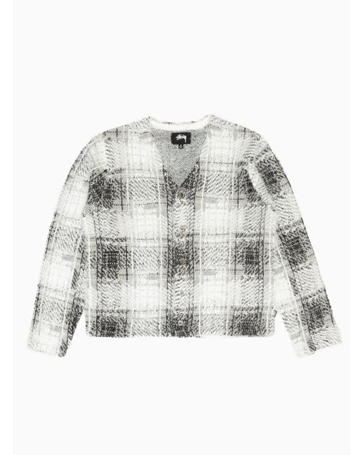 Stussy Hairy Plaid Cardigan White for Men | Lyst Canada