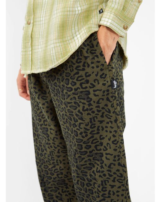 Stussy Leopard Beach Trousers Olive Green for Men | Lyst Australia