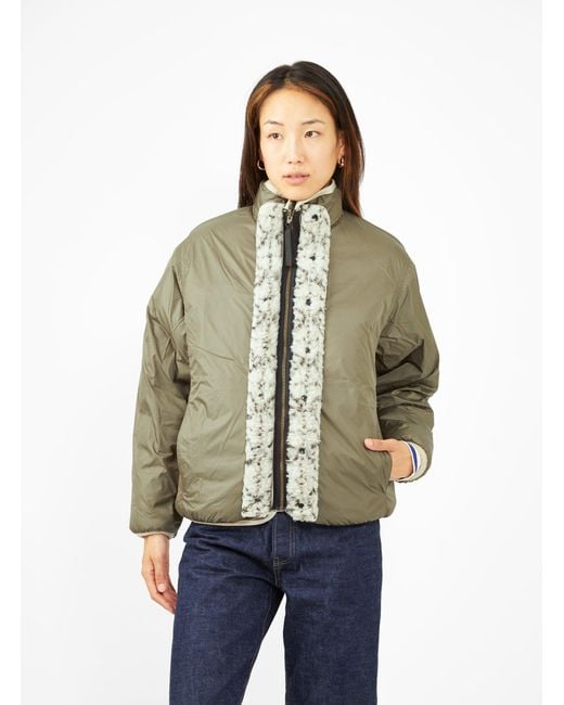 Kapital Do-gi Sashiko Boa Fleece Reversible Jacket Ecru in Natural