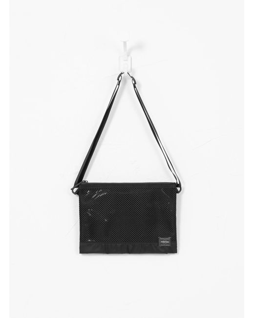 Porter Yoshida and Co Screen Sacoche Shoulder Bag Black in White