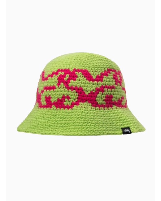 Stussy Ss Knit Bucket Hat Lime in Green for Men Lyst