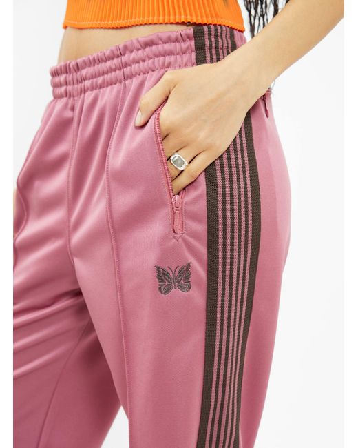 Needles Poly Smooth Track Pants Smoke Pink | Lyst