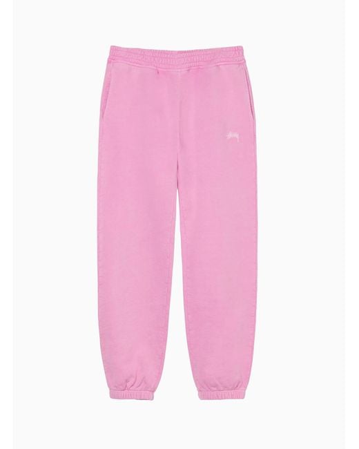 Stussy Stock Logo Sweatpants Pink for Men | Lyst