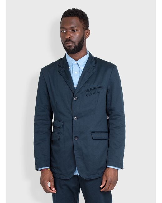 Engineered Garments Andover Jacket Chino Twill Dark Navy in Blue