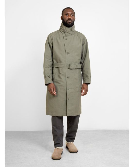 Engineered Garments Drizzler Coat Cotton Double Cloth in Green for ...