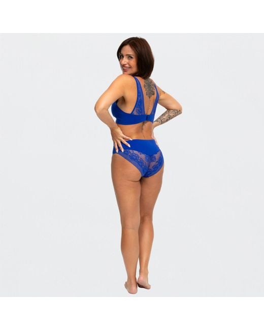 creamy fabrics Blue Comfort Push Up Bh Mit Spitze