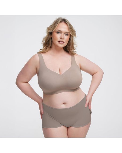 creamy fabrics Gray Comfort Minimizer Back Support Bh