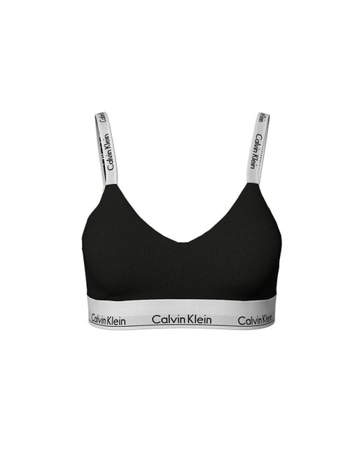 Calvin Klein Bralette With Logo Color Black S Lyst